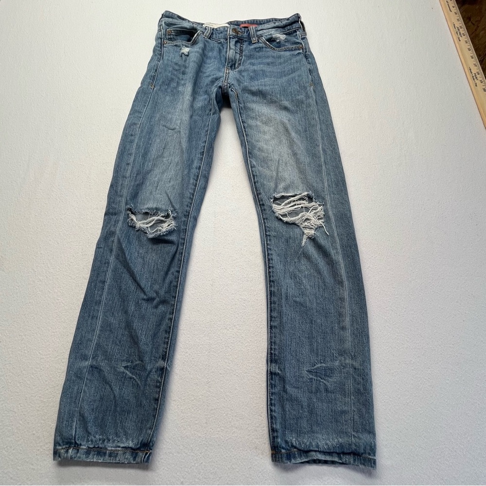 Anthropologie Pilcro Slim Boyfriend Jeans Distressed Waist 27.5" *see photos